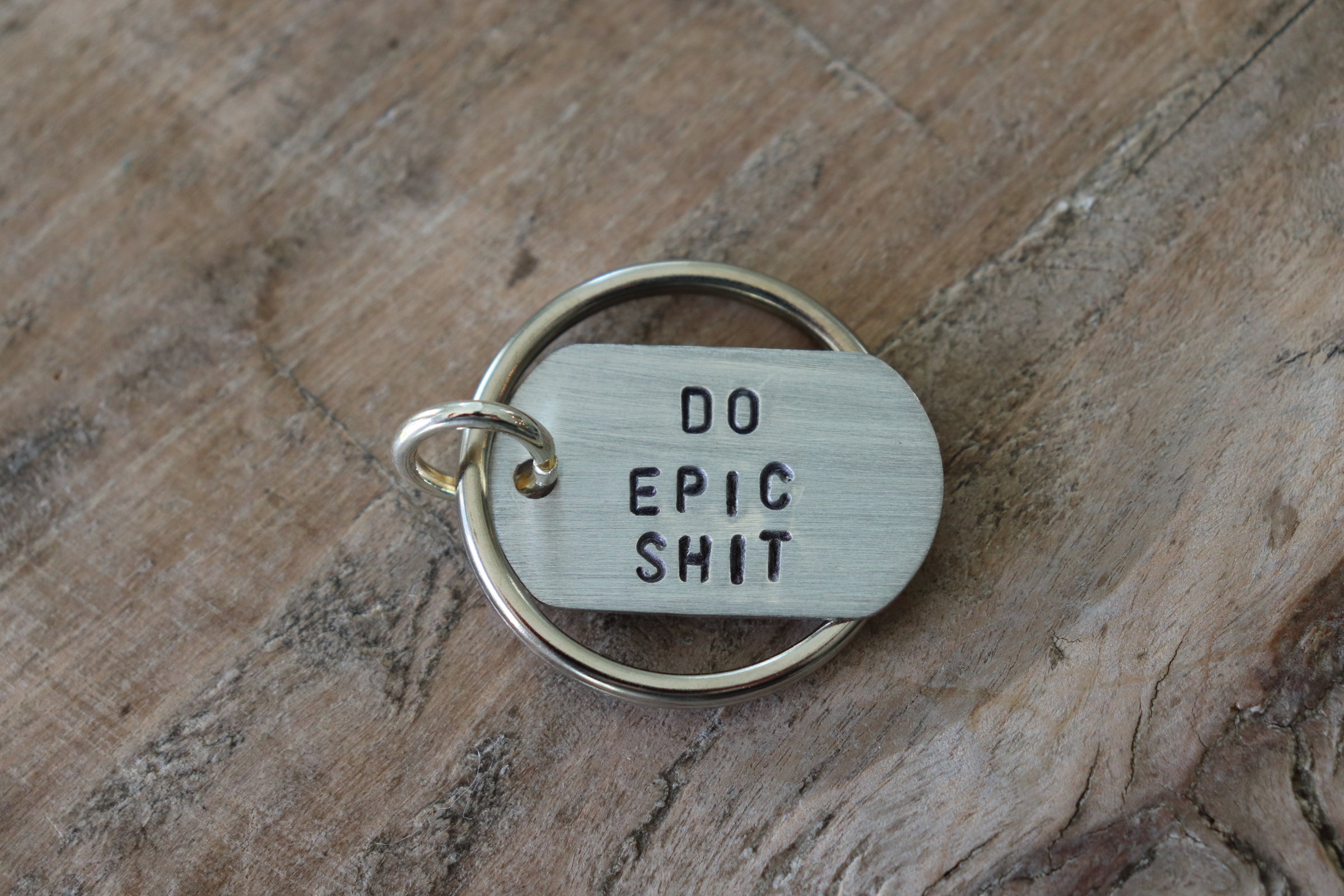 F*Bomb Collection Alkeme Hand Stamped Dog Tag Keychain | Fresh