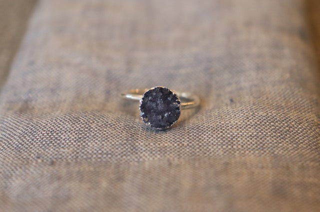 Fashion druzy quartz ring